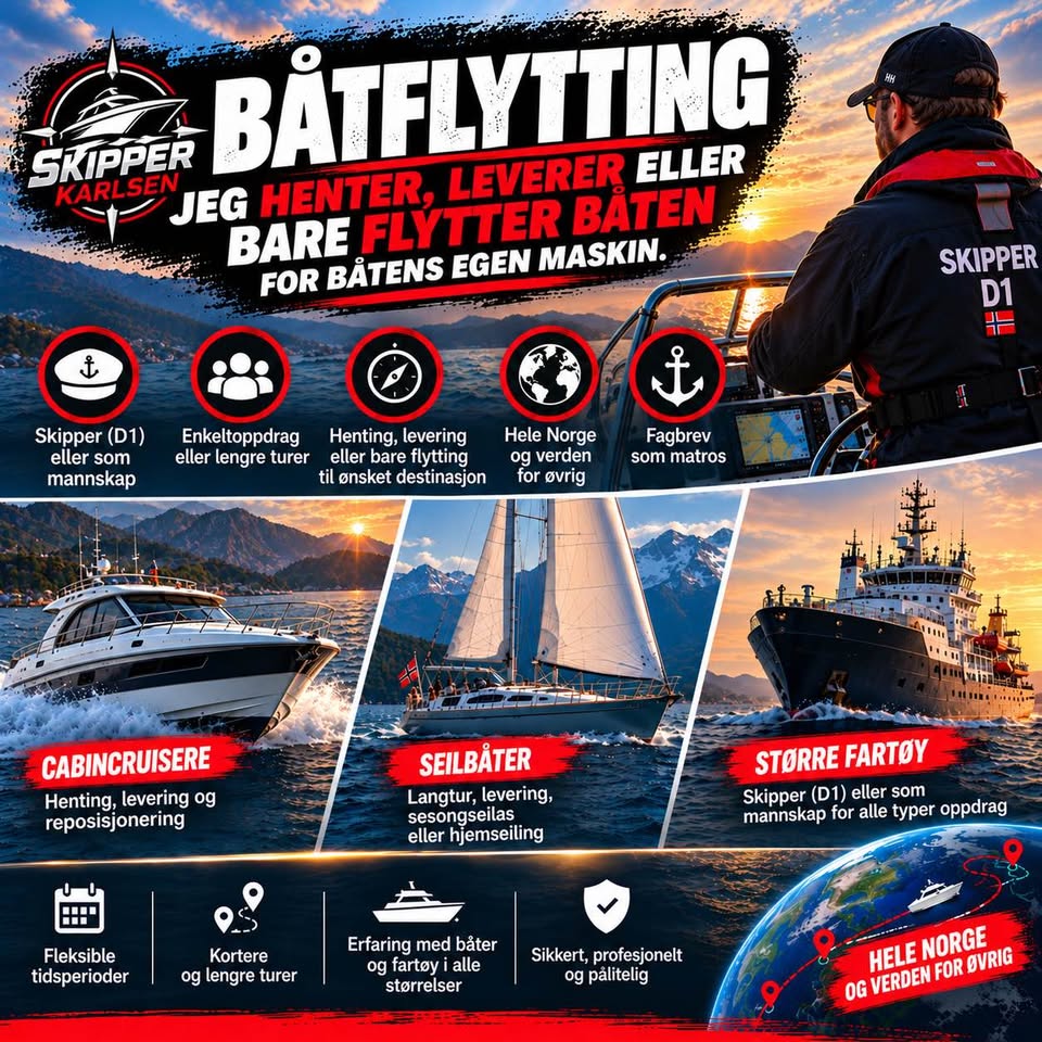Skipper Karlsen – båtflytting: henting, levering og flytting av båt