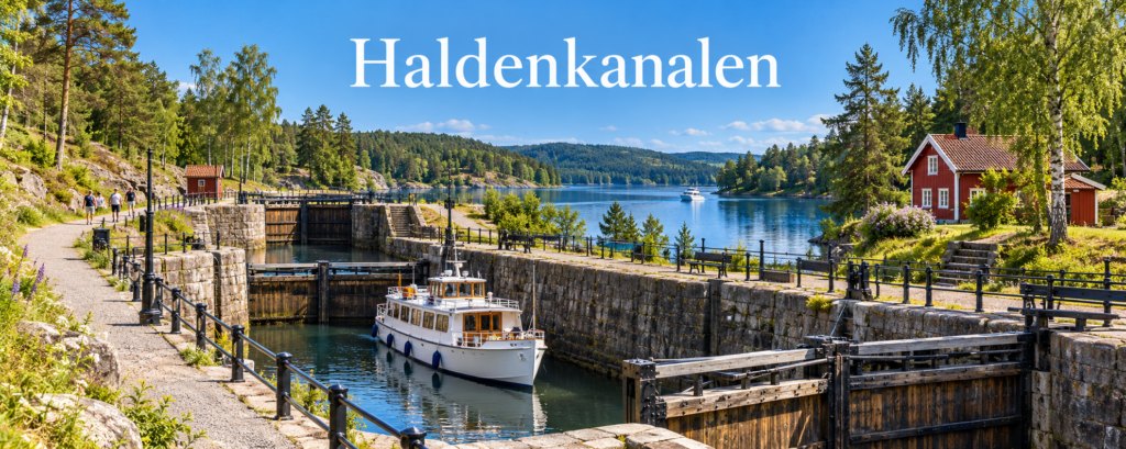 Nyere illustrasjon inspirert av Haldenkanalen og sluselandskapet