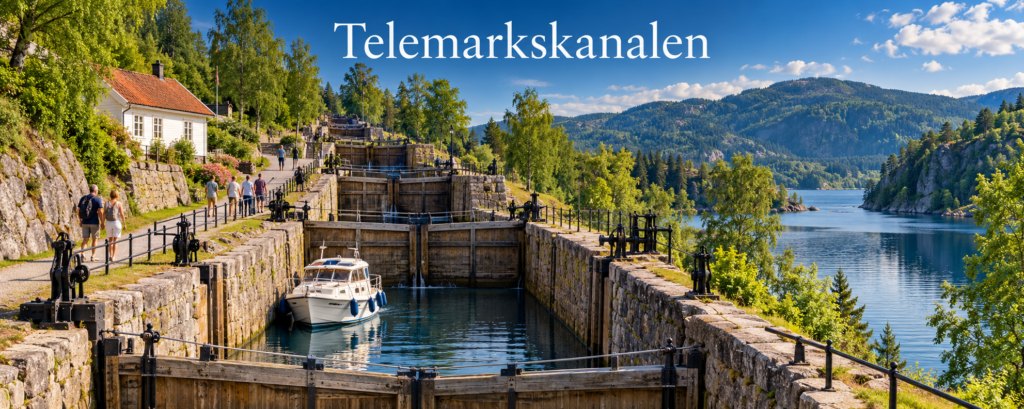 Nyere illustrasjon inspirert av en kanalreise i Telemark
