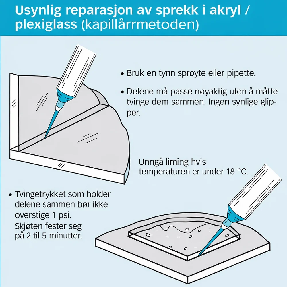 Tidligere illustrasjon fra Maritimstart om prinsippet for sammenføyning av akryl