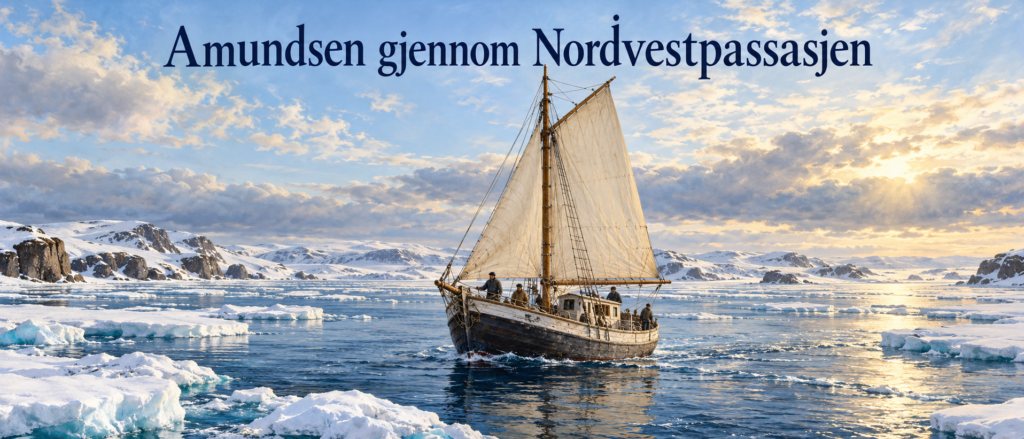 Illustrasjon til historien om Gjøa og Amundsen