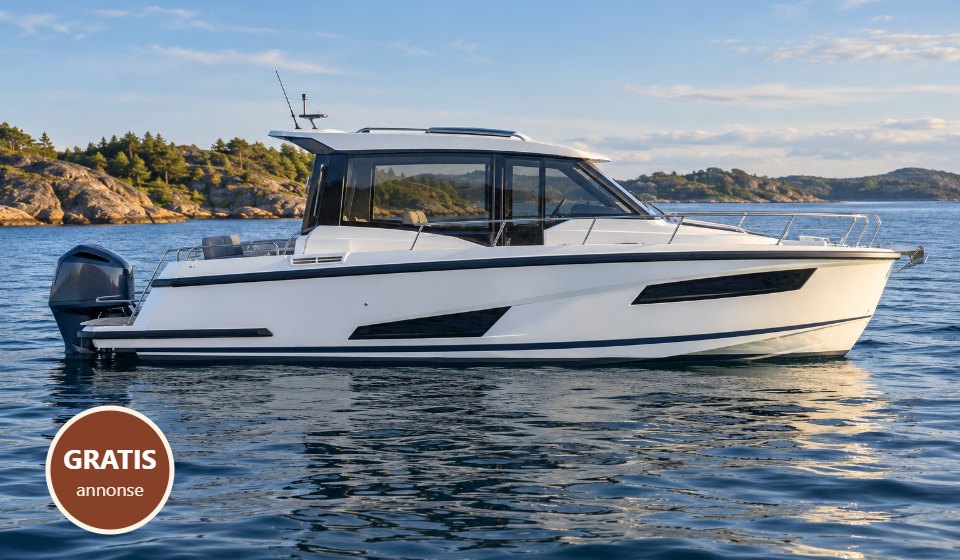 Ny hvit daycruiser sett fra siden – gratis båtannonser på Maritimstart